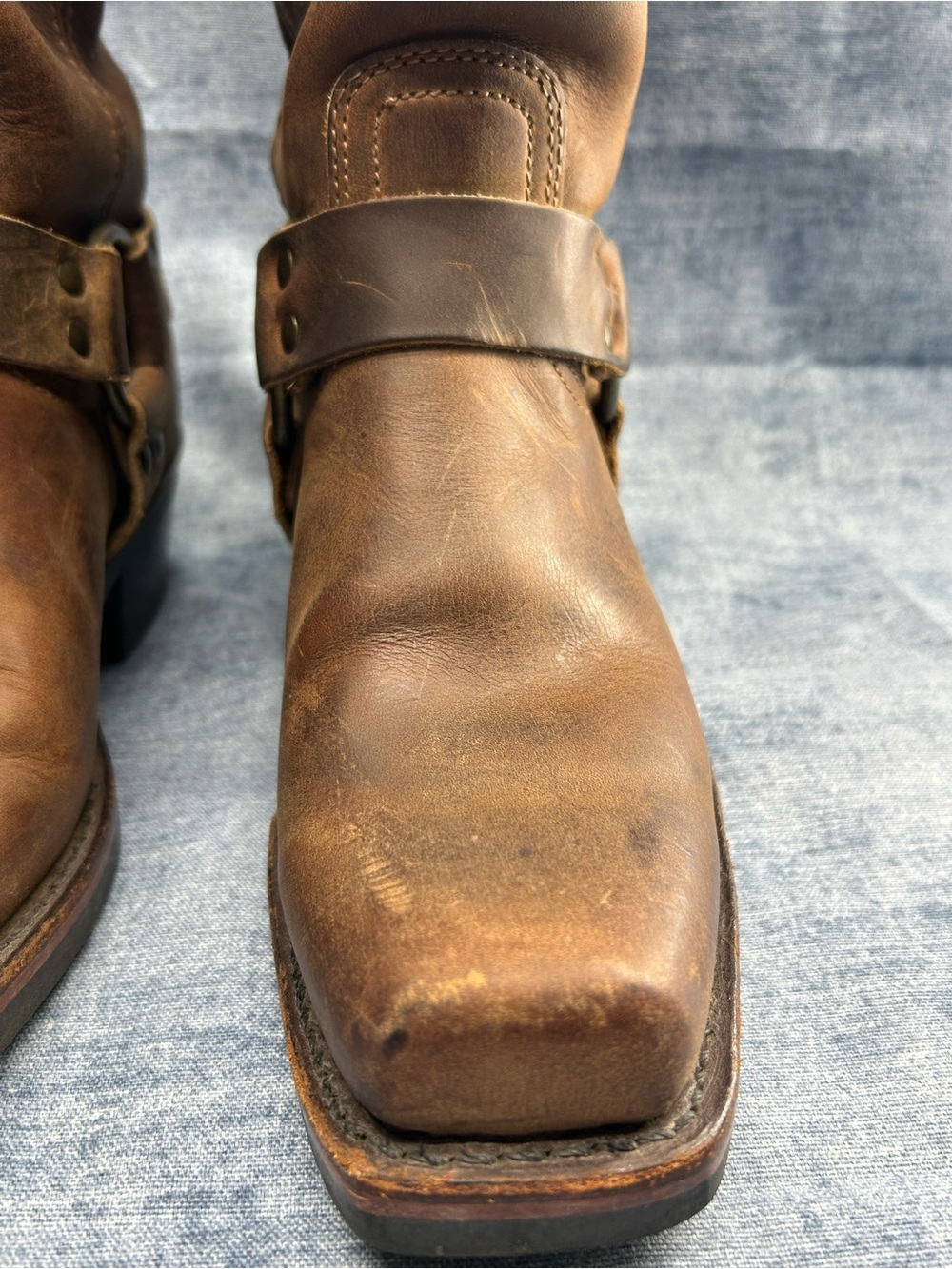 VTG Frye Harness Leather Boots Americana Brown Rustic made in USA 7.5M Women’s - Picture 8 of 16